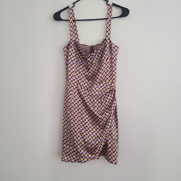 reformation fonda silk mini dress in plaza - Picture 3 of 5